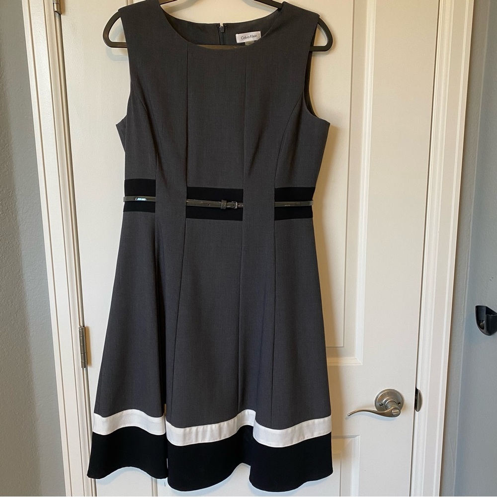 Calvin Klein A-line dress with belt